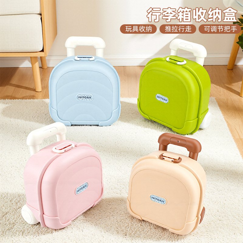 Cross-Border Distribution of Plastic Toy Storage Boxes, Household Clothing and Snack Storage Boxes, Large Storage Boxes, Trolley Boxes with Wheels